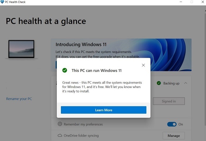Windows11 Install Installation Assistant Pc Health Ok