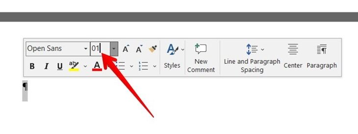 Word Delete Page Font Size