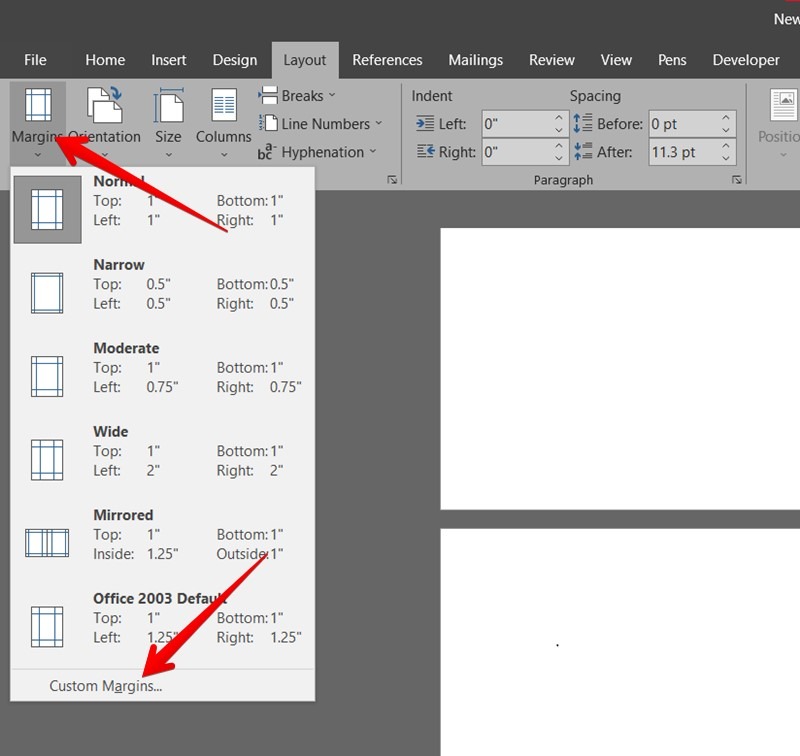 Word Delete Page Layout Margin