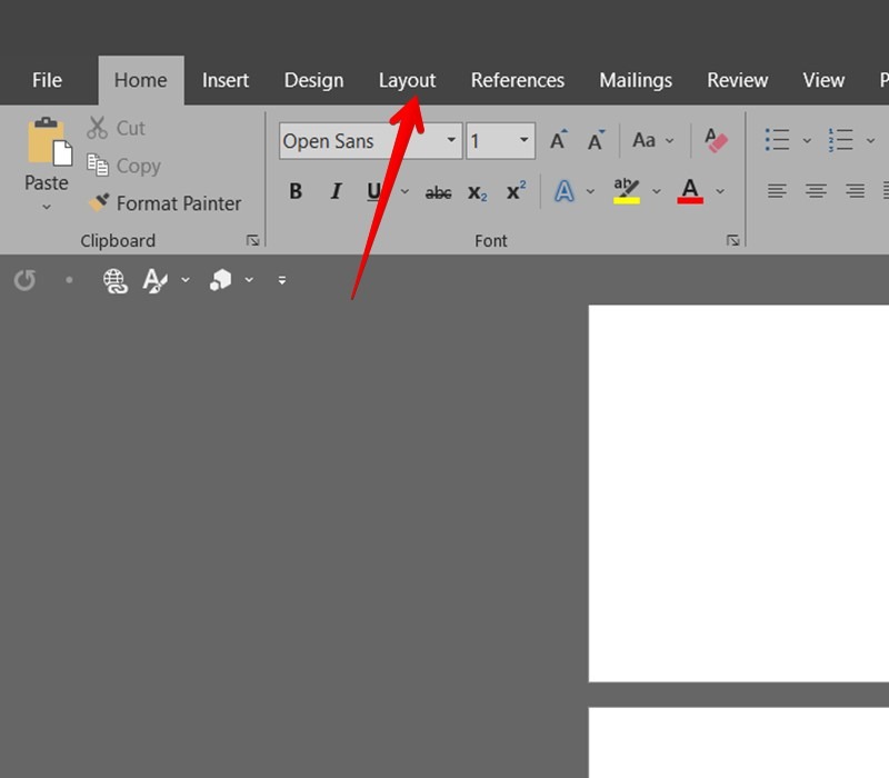 Word Delete Page Layout Tab