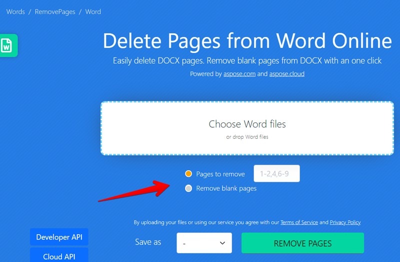 Word Delete Page Online Tools