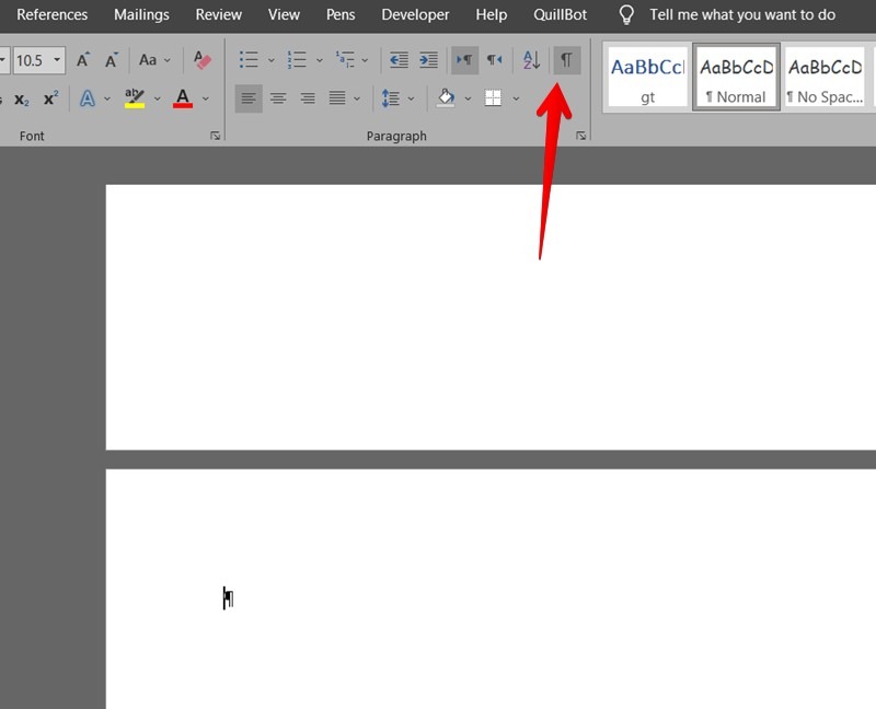 Word Delete Page Show Paragraph Markers