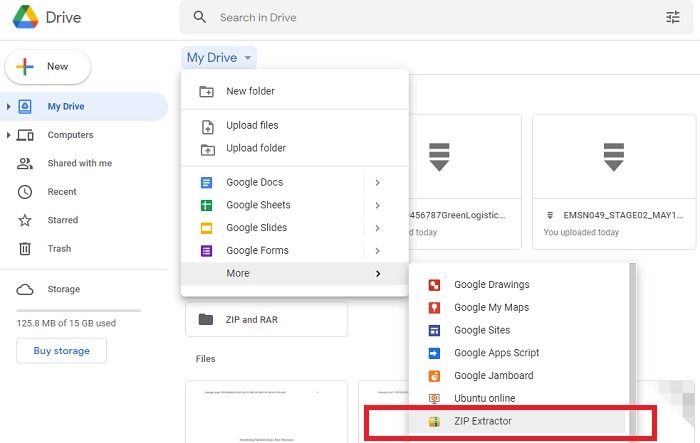 Zip Rar Google Drive Zipextractor Locate In Drive