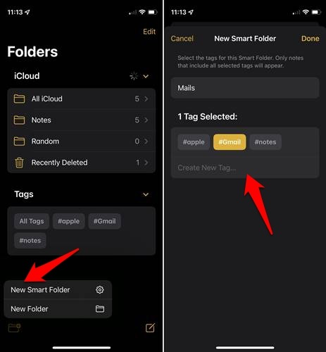 Apple Notes Smart Folders Tags
