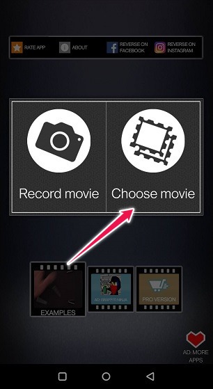 Create Boomerang Videos Reverse Choose Movie