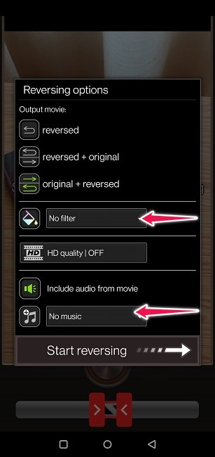 Create Boomerang Videos Reverse Reversing Options