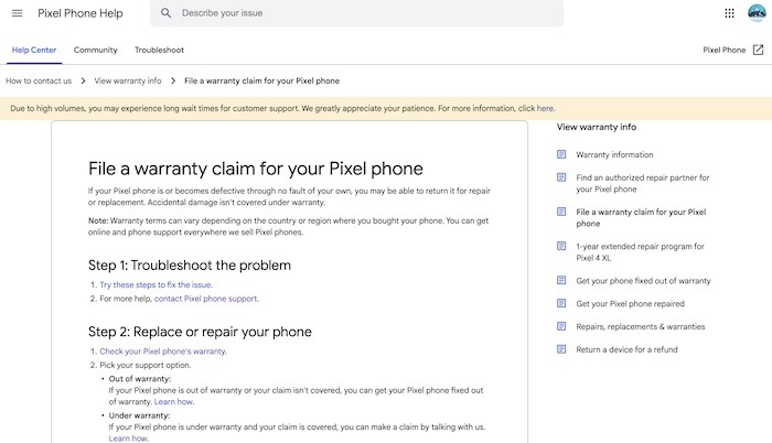 Device Repairs Warranty Check Google