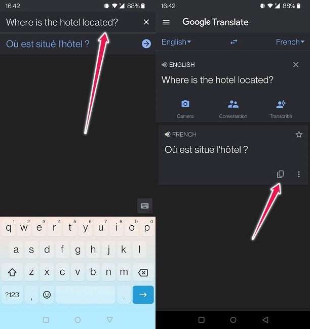 Google Translate Guide Mobile Start Typing Results Copy