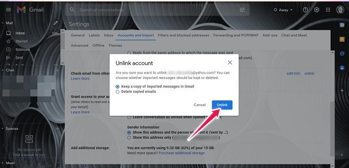 How To Read Yahoo Mail Any Email App Gmail Unlink Button