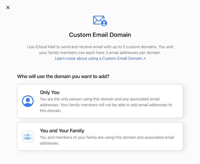 Icloud Mail Custom Domain Only You