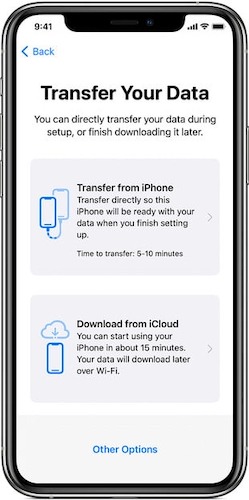 Move Data New Iphone Quick Start Transfer