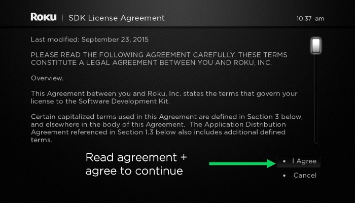Roku Sdk Agreement