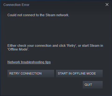 Steam Not Opening Connection Error