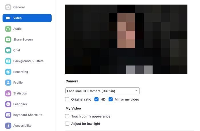 Video Conferencing Zoom Hd Setting