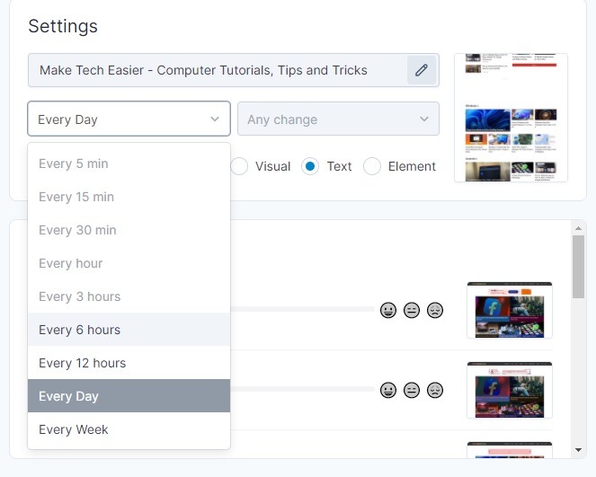 Visualping Review Frequency