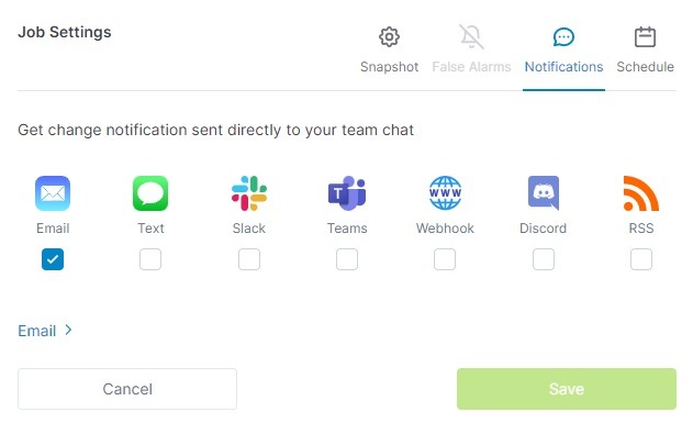 Visualping Review Notifications