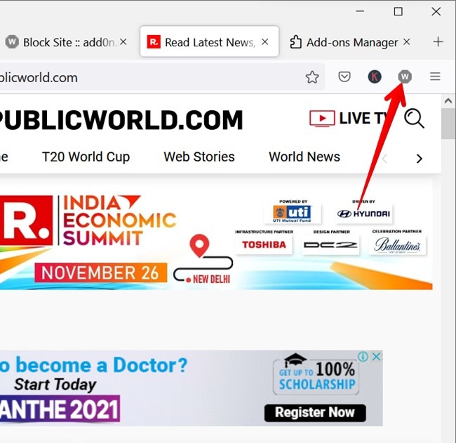 Block Websites Firefox Add On Settings