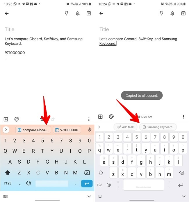Gboard Vs Swiftkey Vs Samsung Keyboard Clipboard