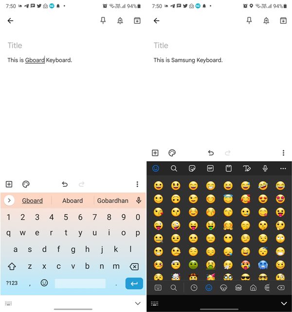 Gboard Vs Swiftkey Vs Samsung Keyboard Emojis Button