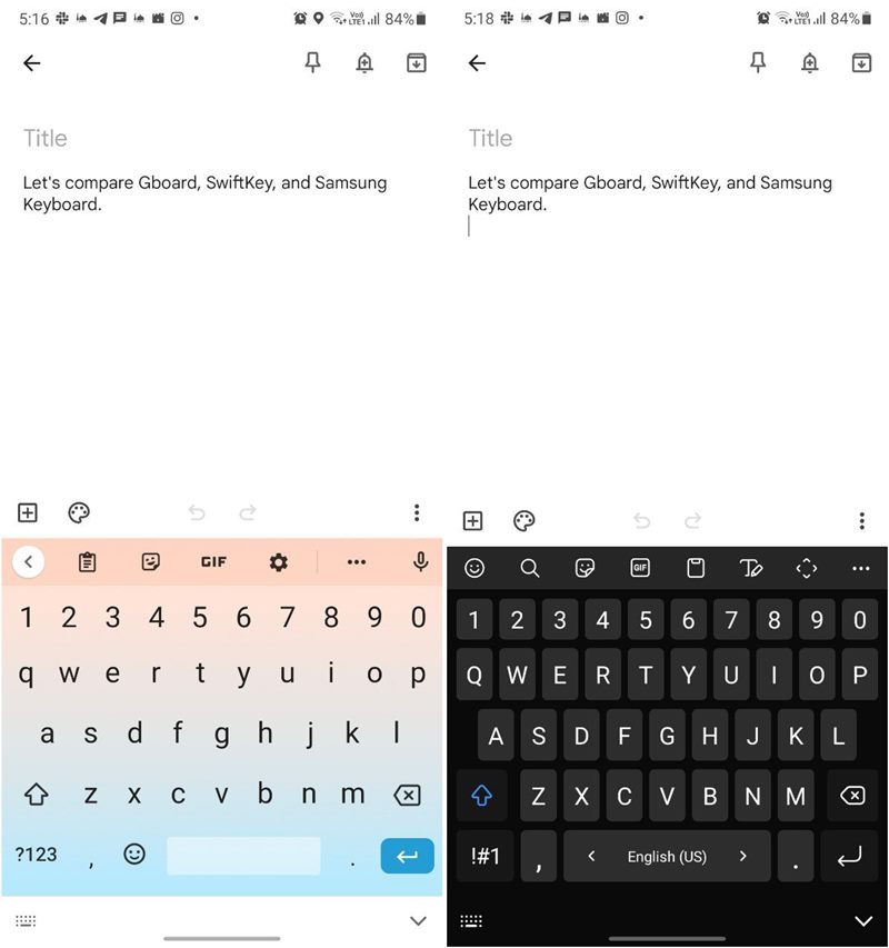 Gboard Vs Swiftkey Vs Samsung Keyboard Top Row