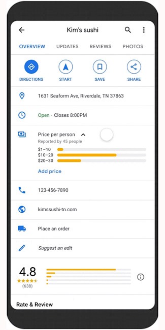 Google Maps Black Friday Restaurants