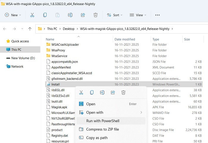 Google Play Windows11 Downloaded File Powershell