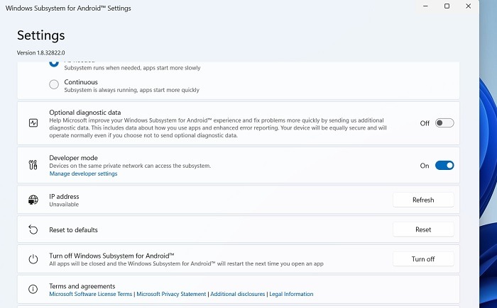 Google Play Windows11 Windows Subsystem Android Turn Off