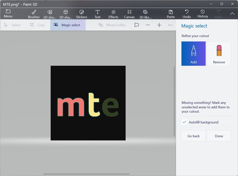 Make Image Transparent Background Paint 3d Selection Add Remove