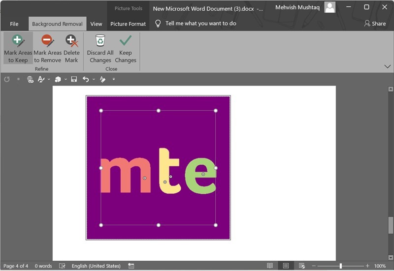 Make Image Transparent Background Word Remove Areas