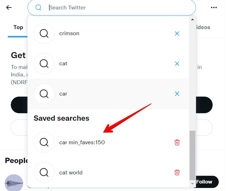 Twitter Search Save View