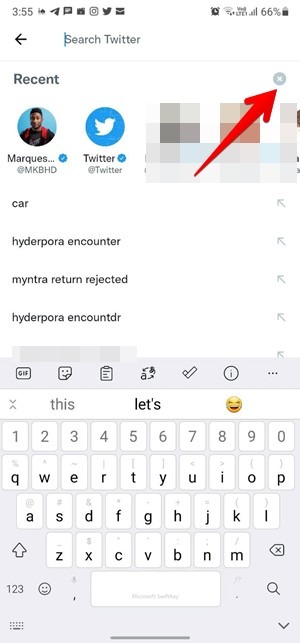 Twitter Search View History