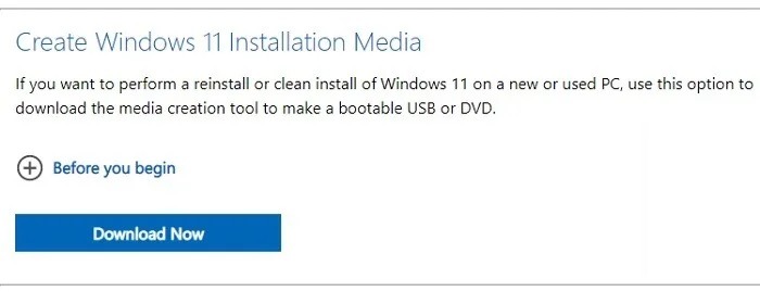 Win11 Without Microsoft Media Creation Tool