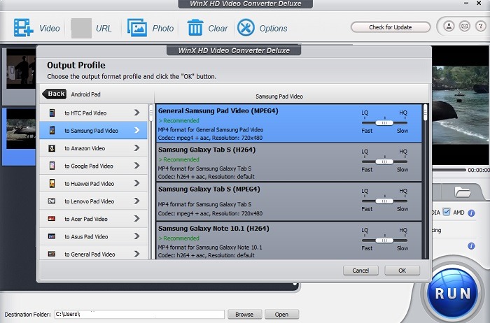 Winx Free Output Formats Codecs