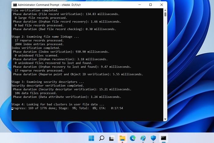 Windows11 10 Parameter Is Incorrect Run Chkdsk Bad Clusters