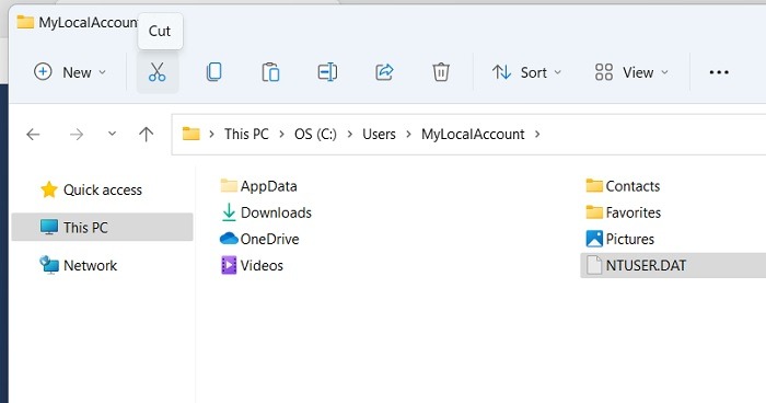 Locating NTUSER.DAT file under Users in "C:/."