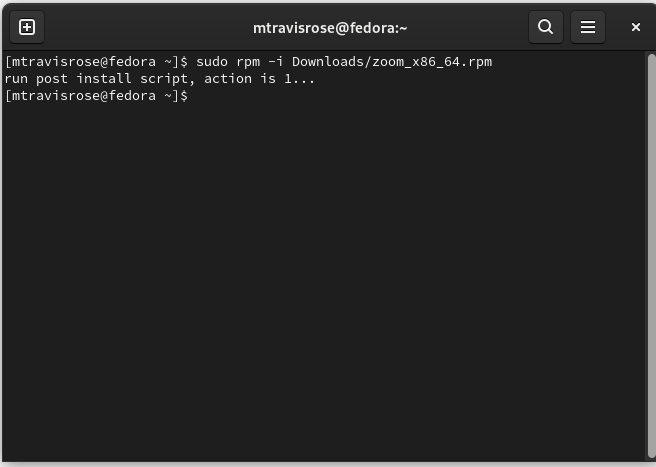 Zoom Fedora Command Line Install