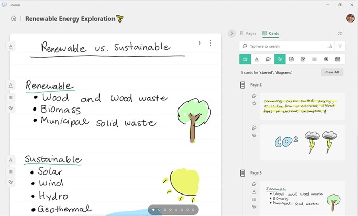 Journal from Microsoft Garage for stylish and pen displays.