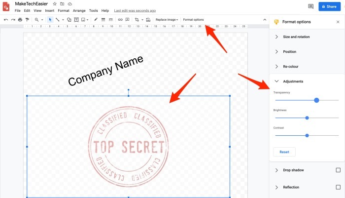 Google Drawings Create Image Watermark