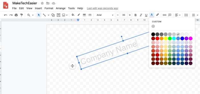 Google Drawings Text Watermark