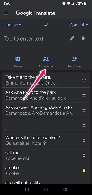 Google Translate Guide Mobile Start A Convo