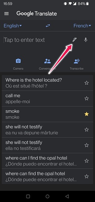 Google Translate Guide Mobile Write Text