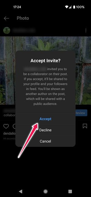 How To Collaborative Post Instagram Accept Collab Invite