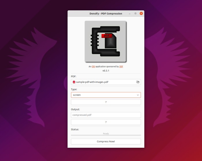 Input Pdf Compression Densify Linux