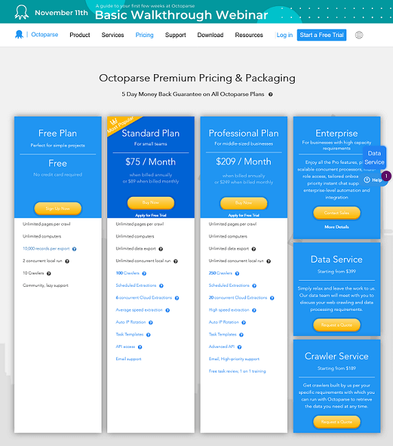 Octoprase 8.4 Web Scraping Tool Update Plans