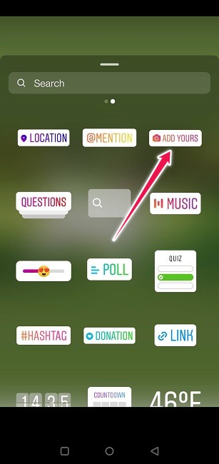 Use Add Yours Sticker Instagram Select Add Yours