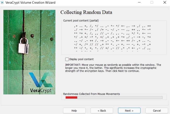 Veracrypt Random Data Screen Windows
