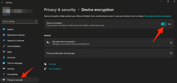 Windows 11 Home Enable Device Encryption