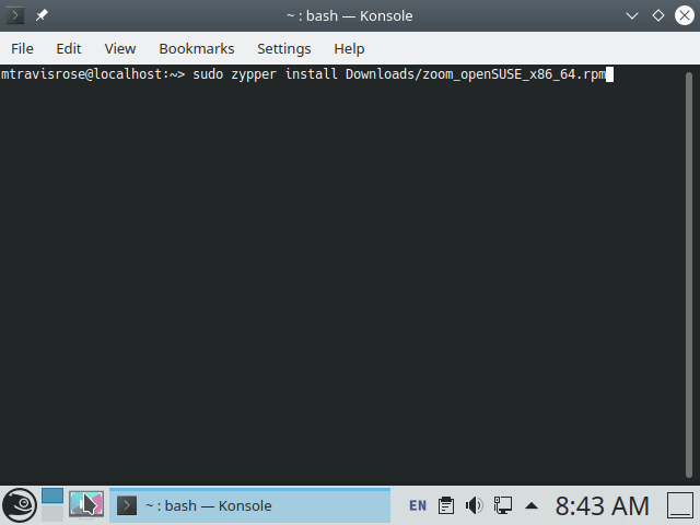 Zoom Opensuse Zoom Installation Command 1