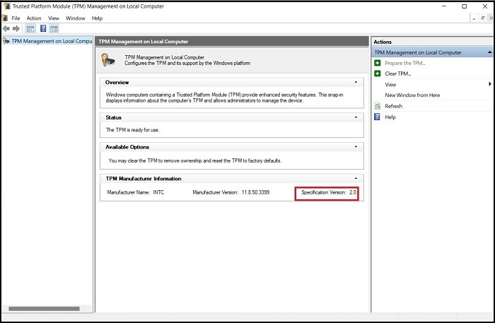 trusted platform module management