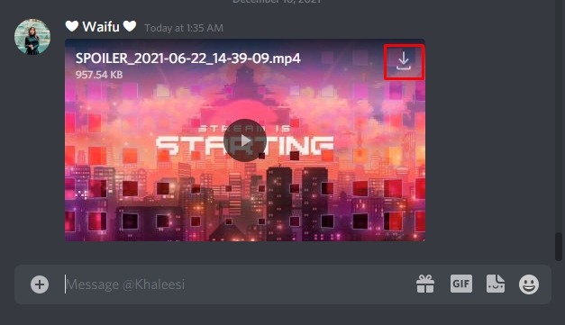 Discord Download Video